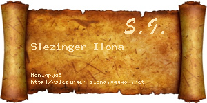 Slezinger Ilona névjegykártya